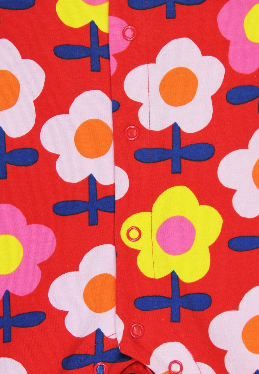 Organic Pink Flower Print Sleepsuit for Babies