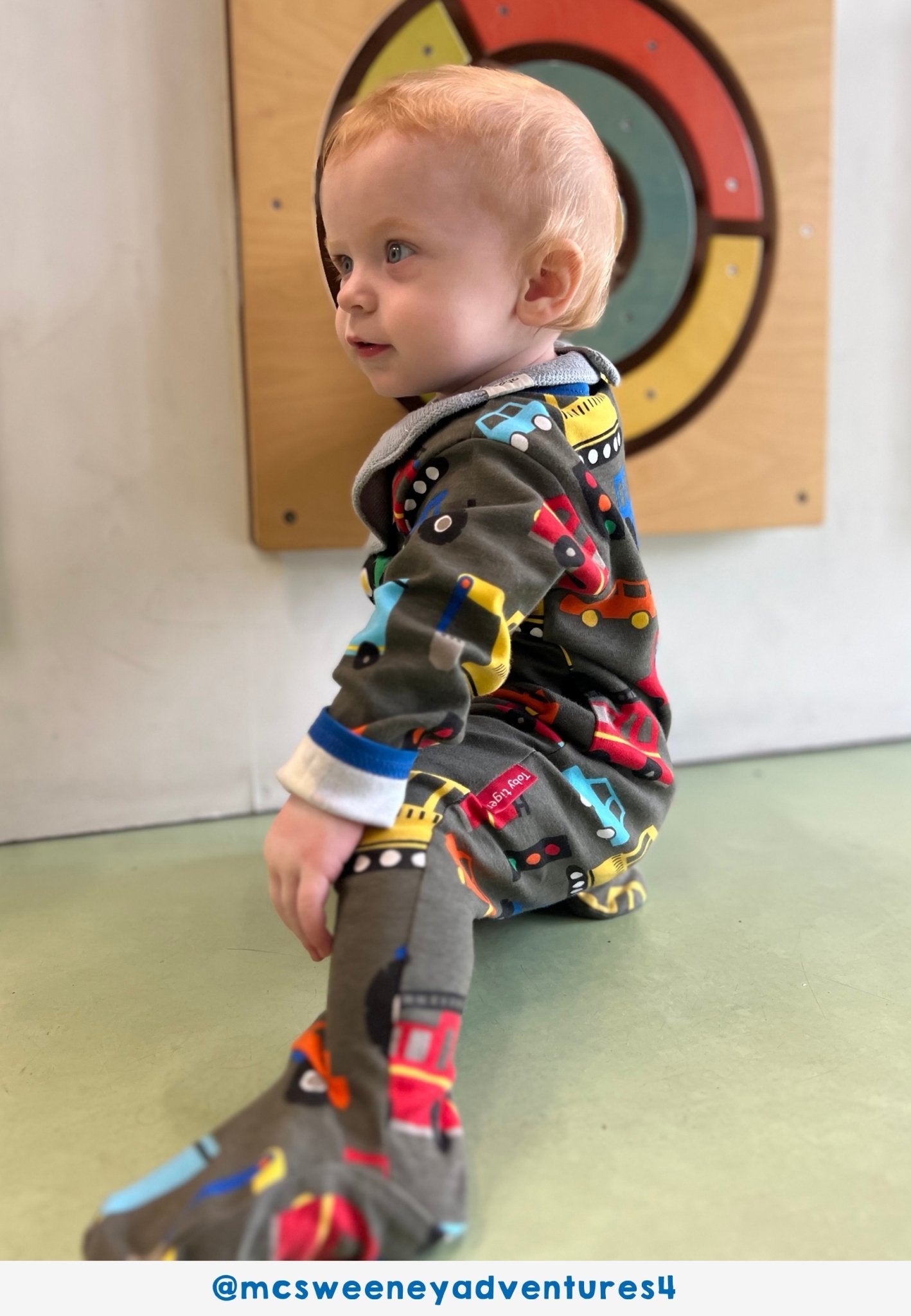 Organic Transport Print Sleepsuit