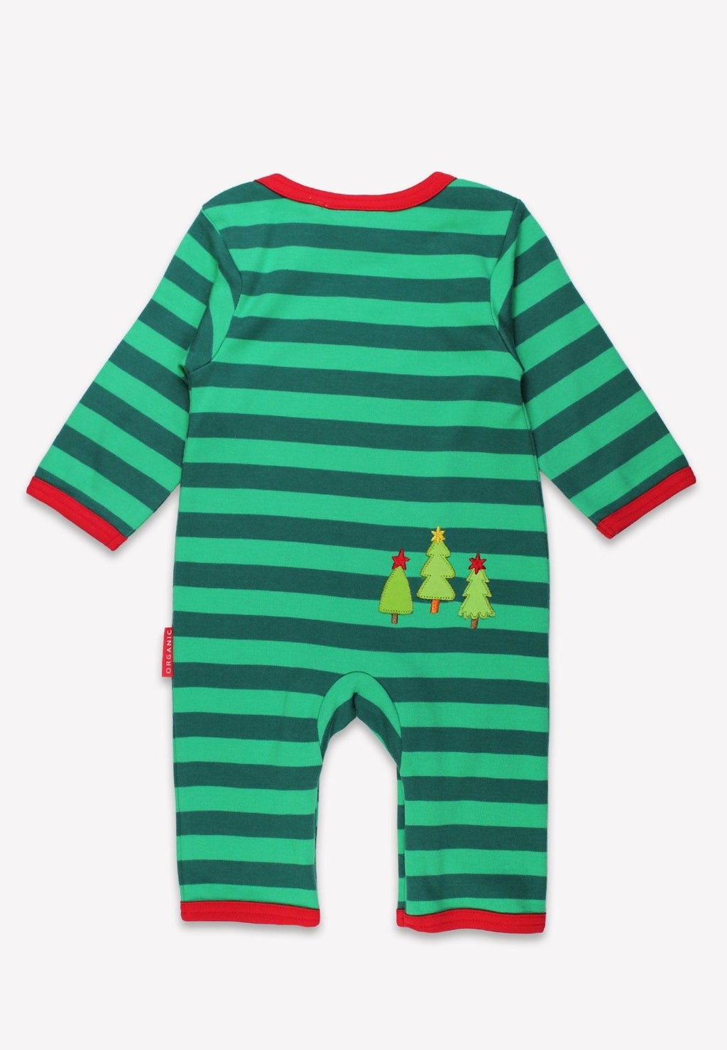 Organic Christmas Bear Applique Sleepsuit