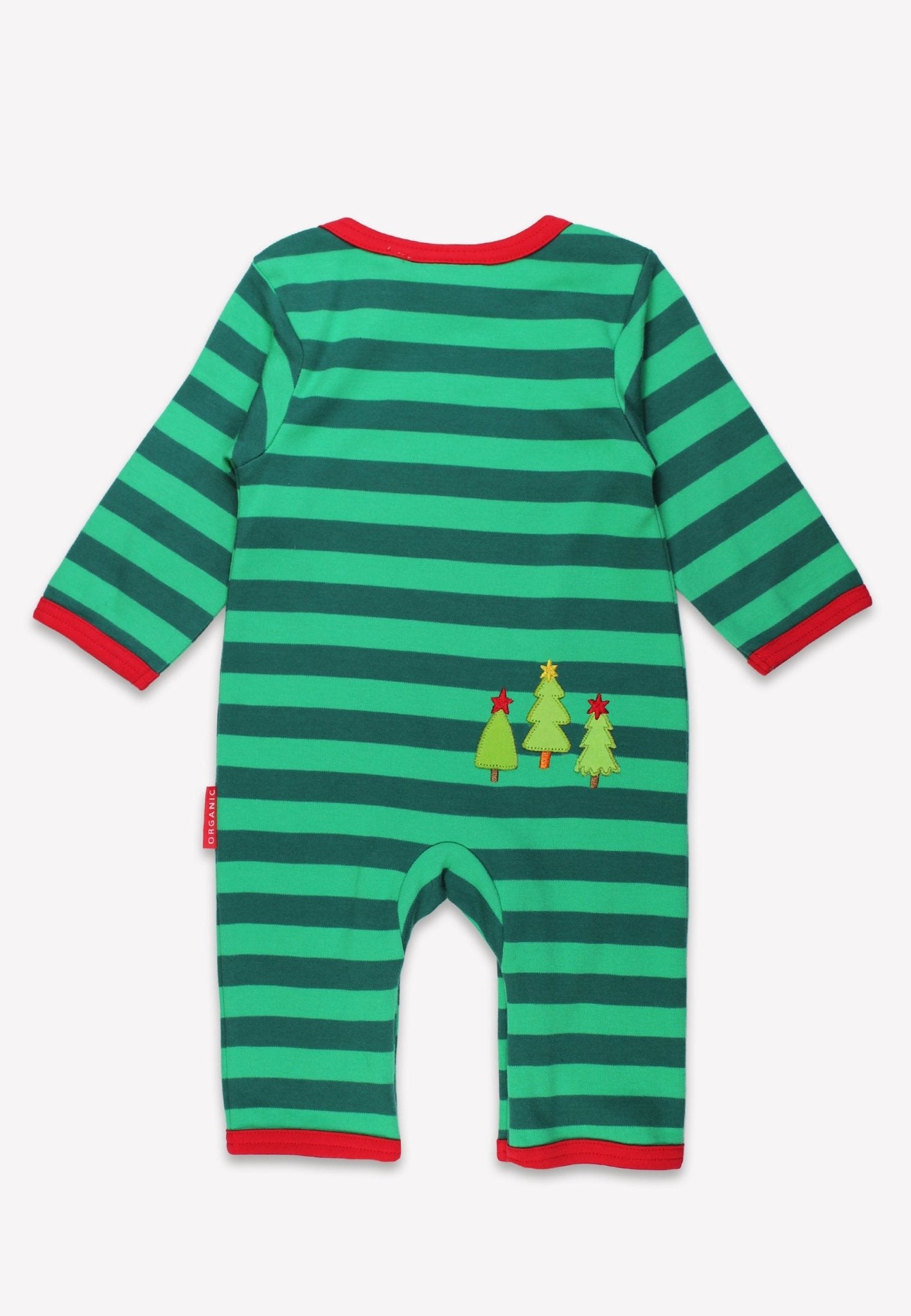 Organic Christmas Bear Applique Sleepsuit