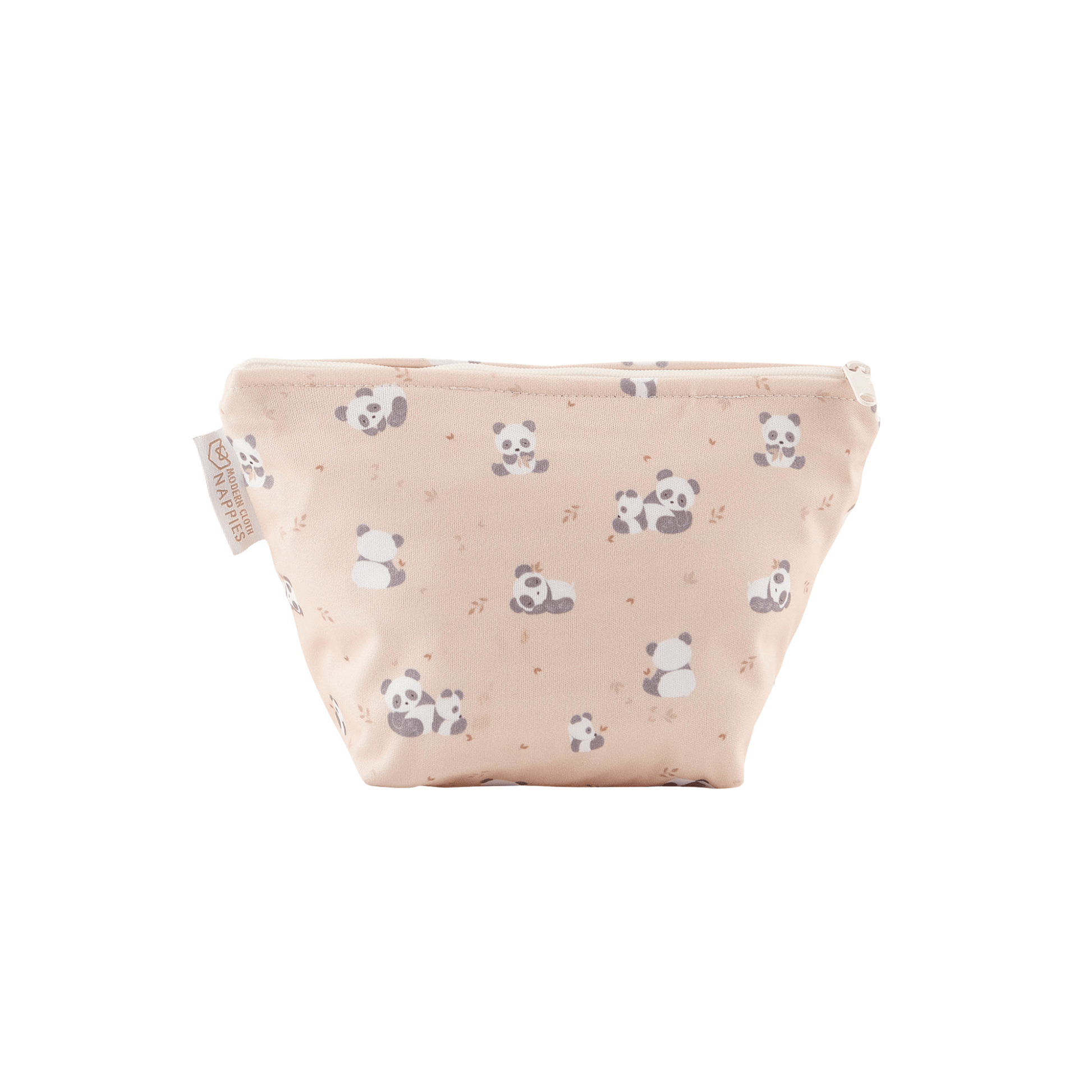 Small Reusable Cloth Wipe and Sanitary Bag with Panda Design
