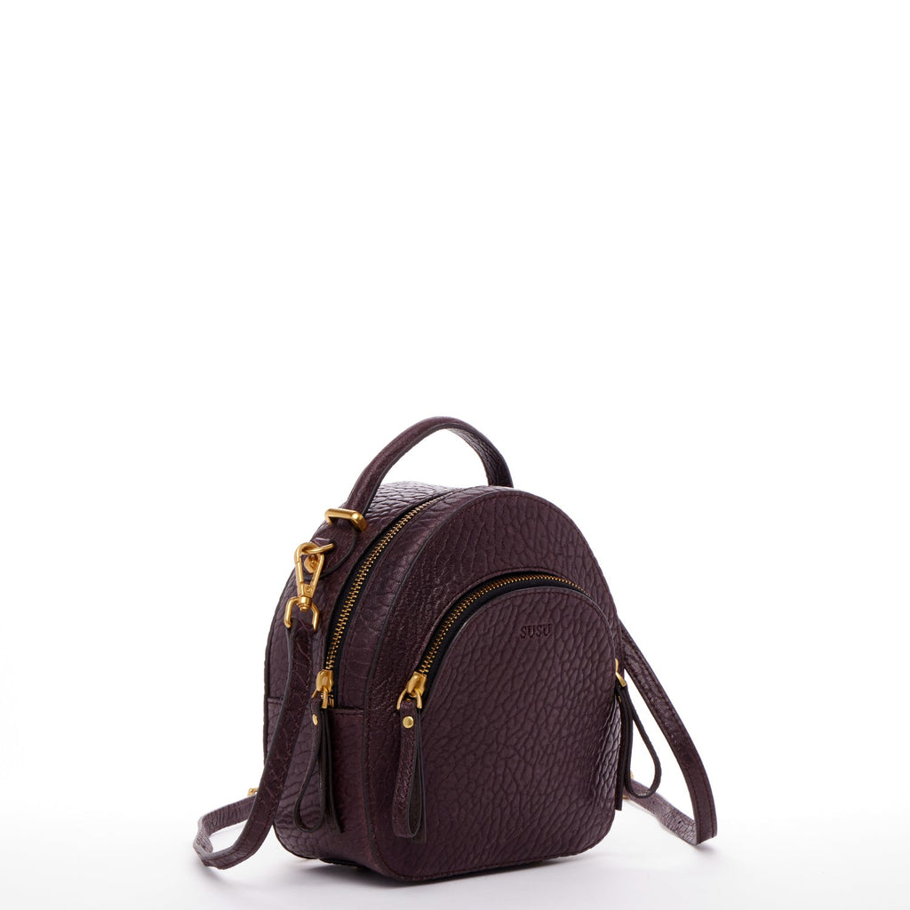 Mahogany Leather Convertible Backpack Purse