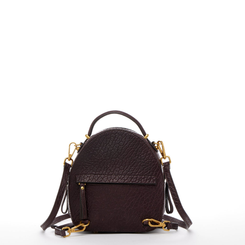 Mahogany Leather Convertible Backpack Purse