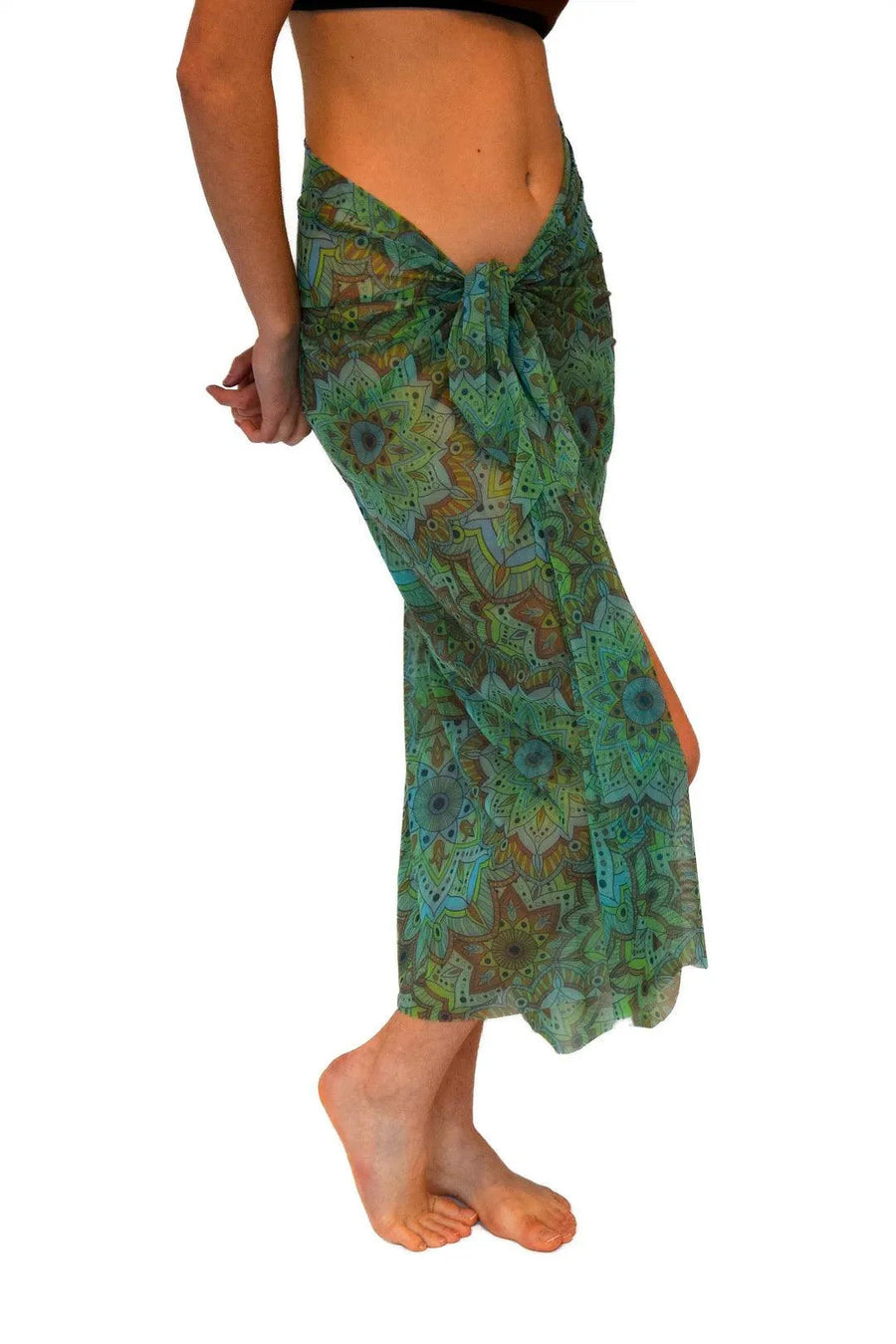 Green Mandala Tan Through Sarong – Lightweight & UV Protective by Smarttan at www.brixbailey.com