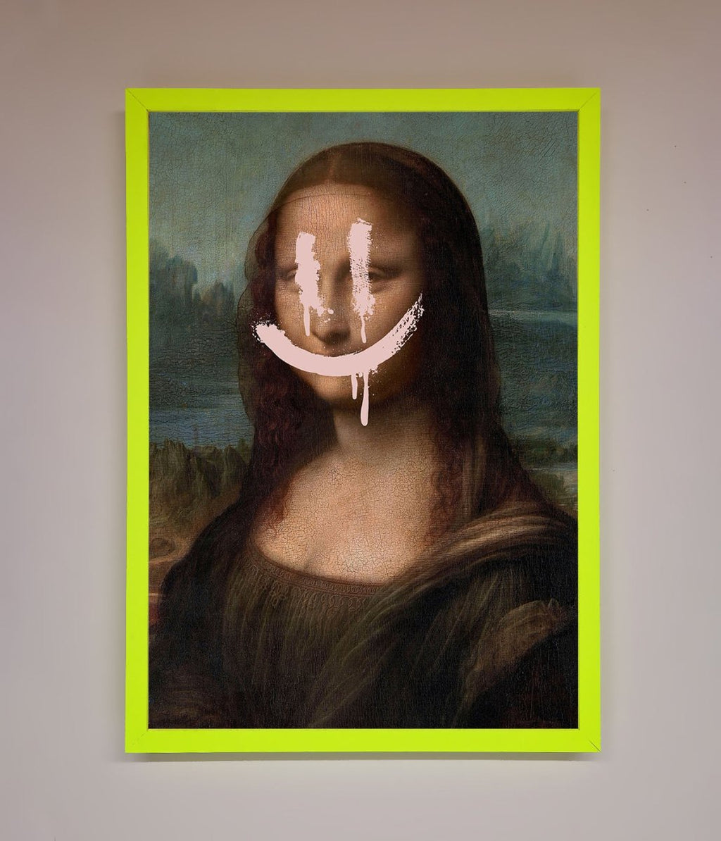 Smiley Mona Framed Poster