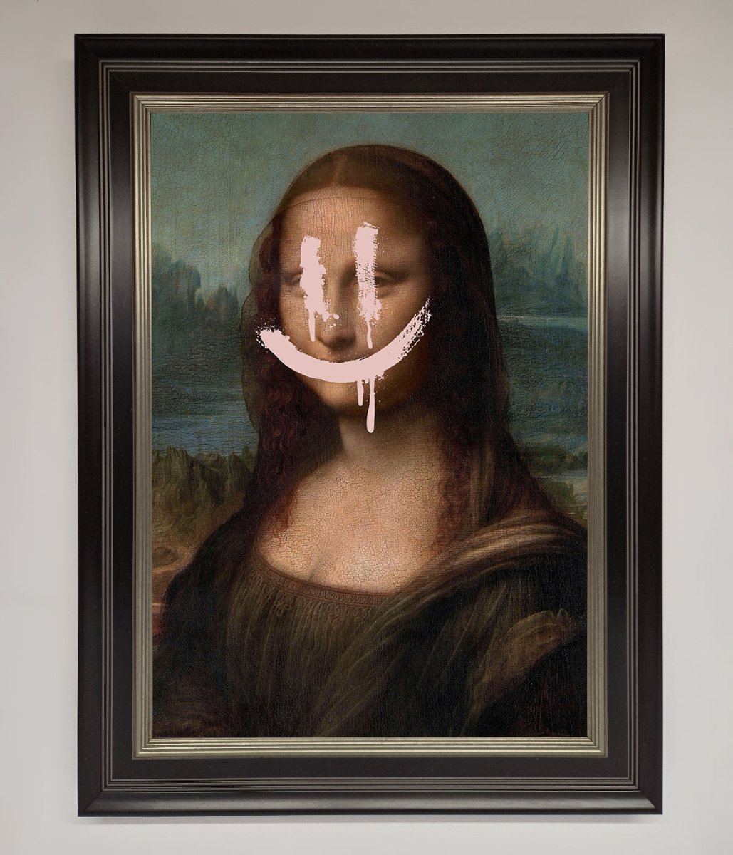 Smiley Mona Framed Poster