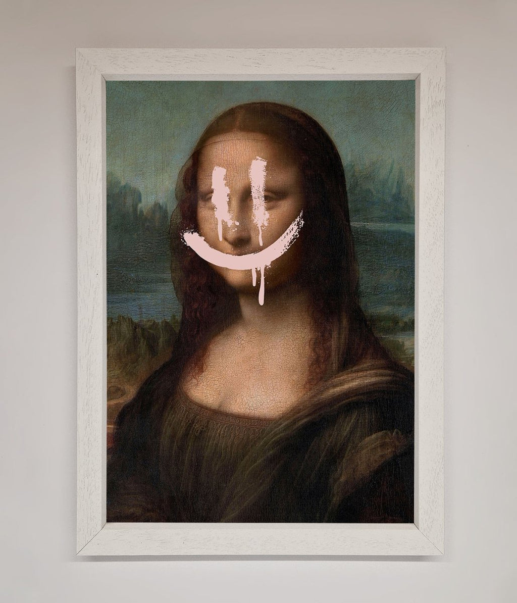 Smiley Mona Framed Poster
