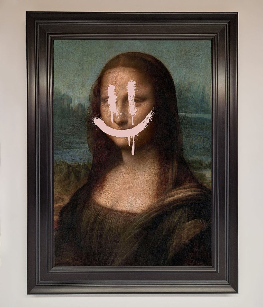 Smiley Mona Framed Poster