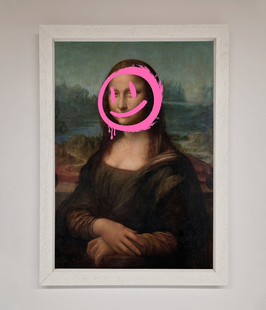 Smiley Mona Lisa Framed Print