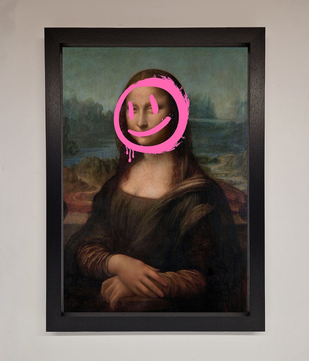 Smiley Mona Lisa Framed Print