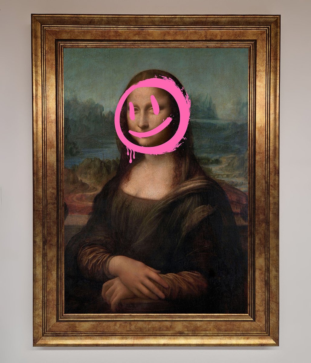 Smiley Mona Lisa Framed Print