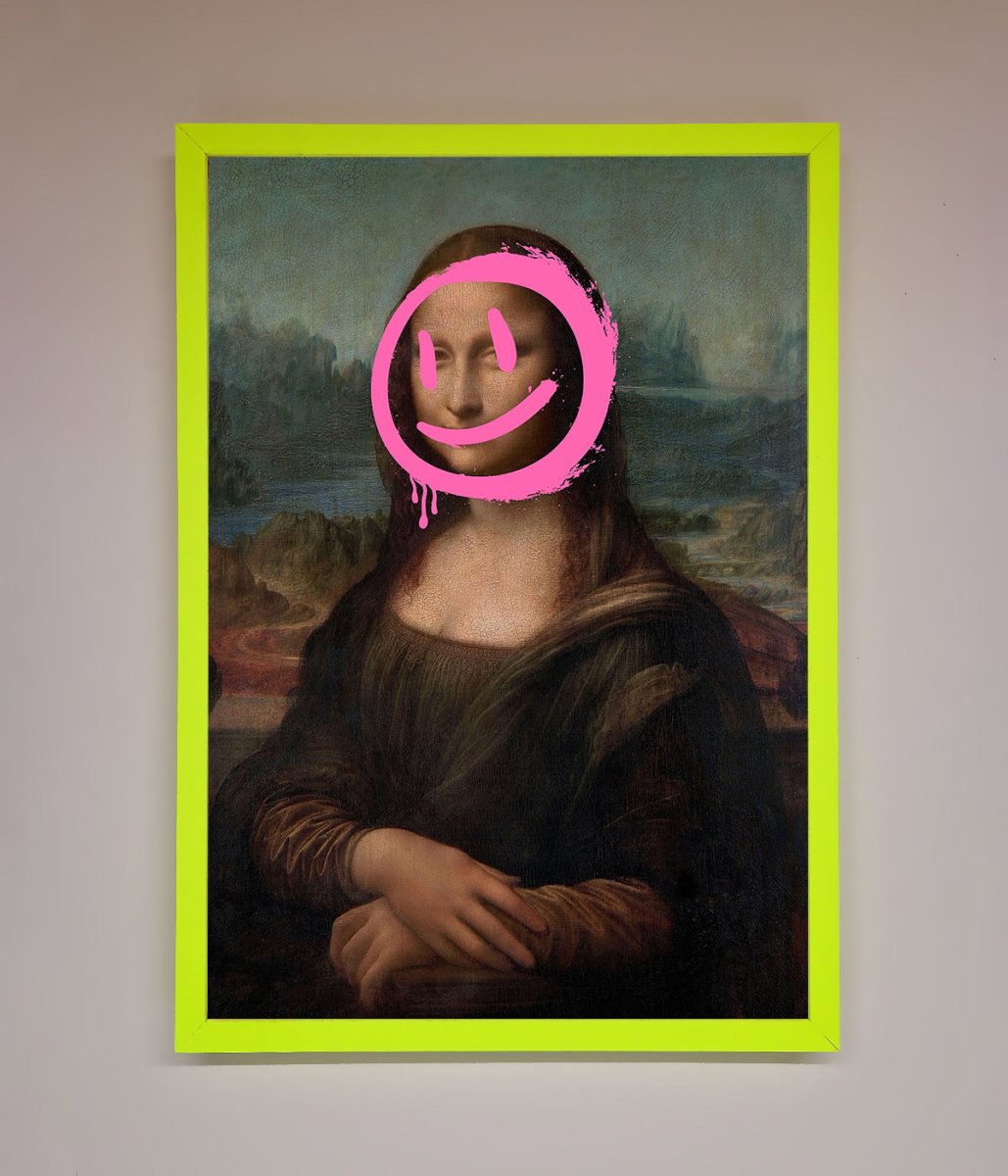 Smiley Mona Lisa Framed Print