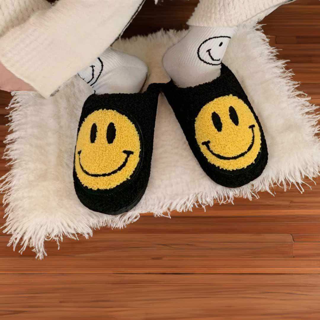 Smiling Slippers Cozy Comfort Faux Fur