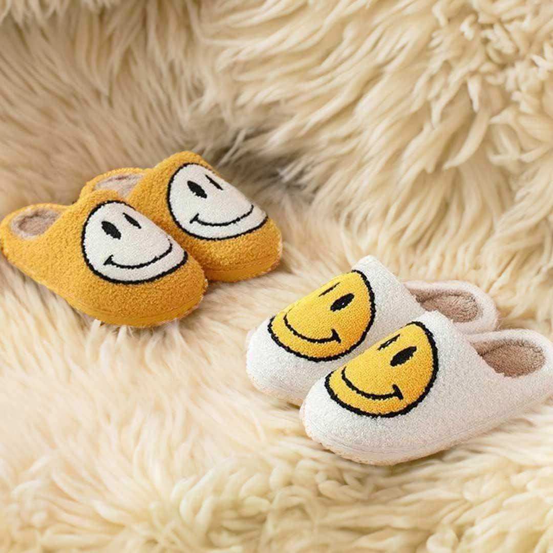 Smiling Slippers Cozy Comfort Faux Fur