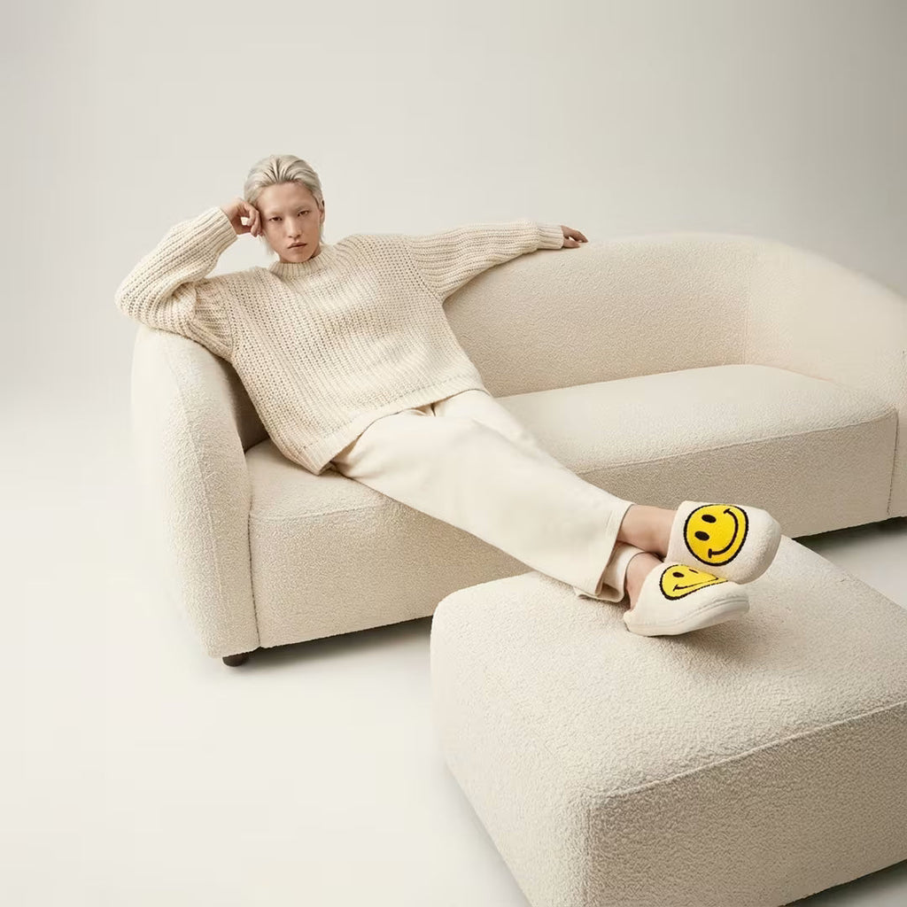 Smiling Slippers Cozy Comfort Faux Fur