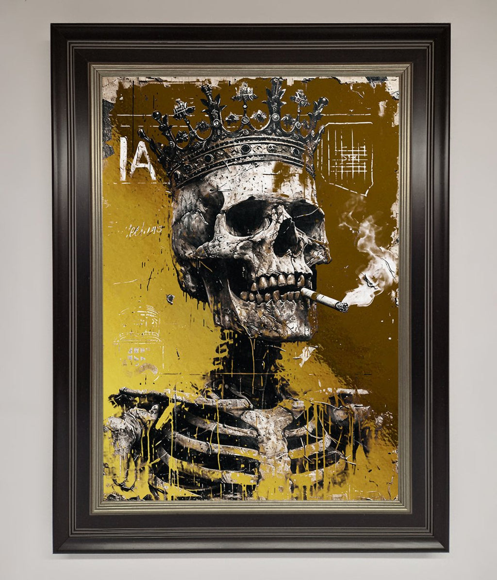 Smoking King Skull Foil Print
