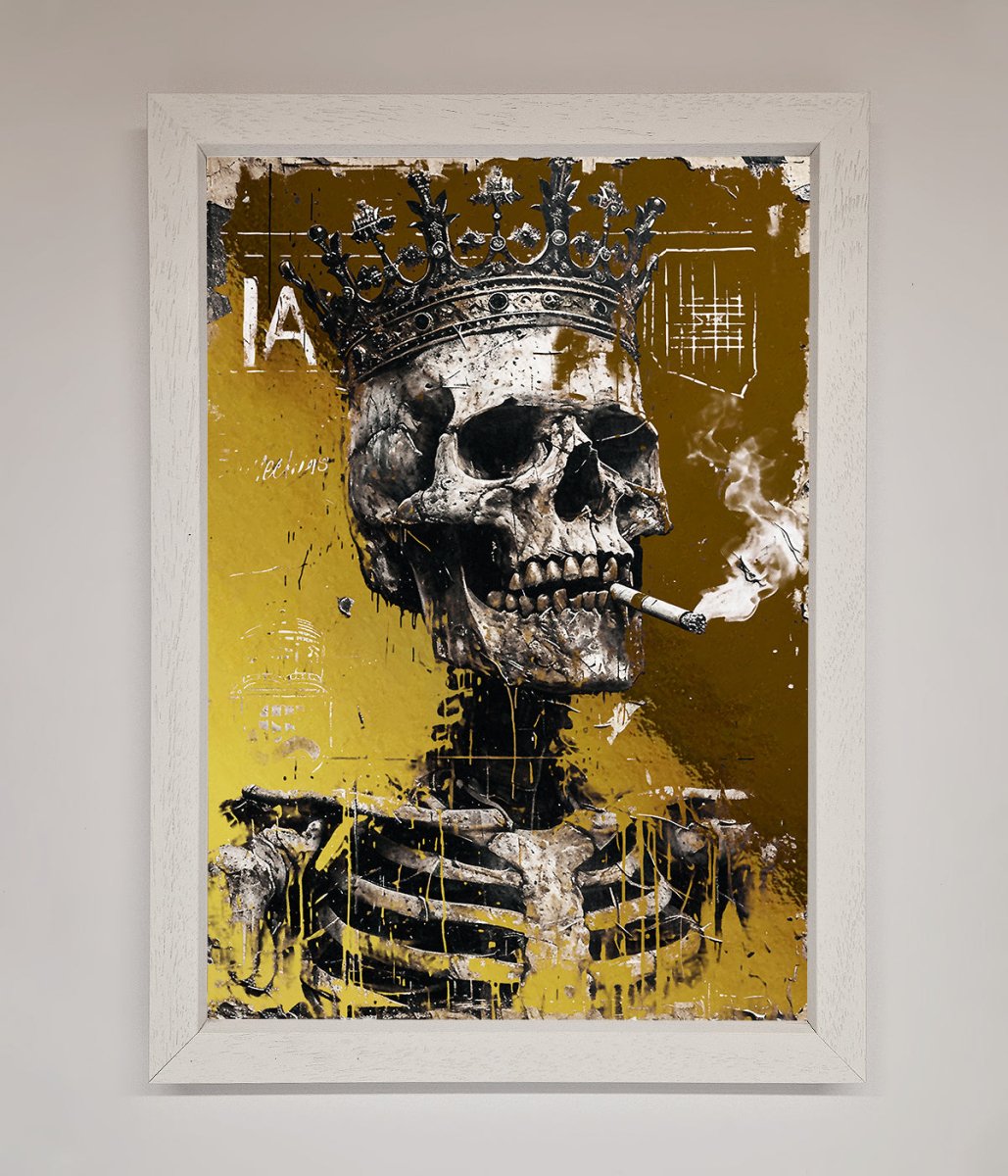 Smoking King Skull Foil Print