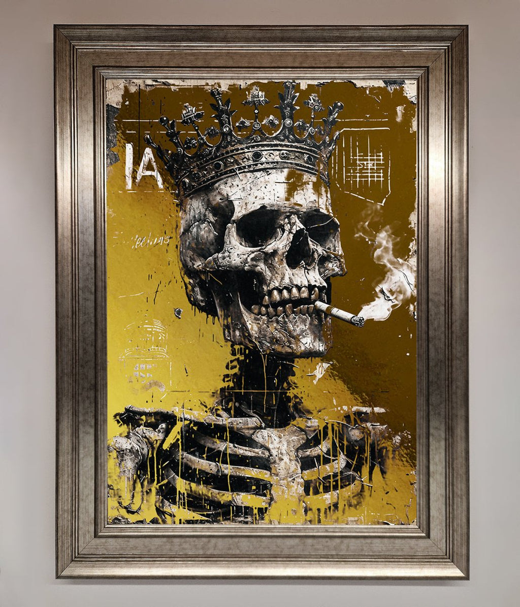 Smoking King Skull Foil Print