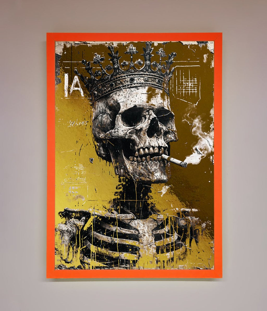 Smoking King Skull Foil Print