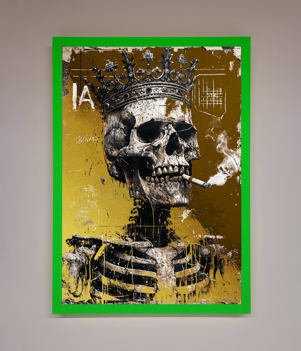 Smoking King Skull Foil Print