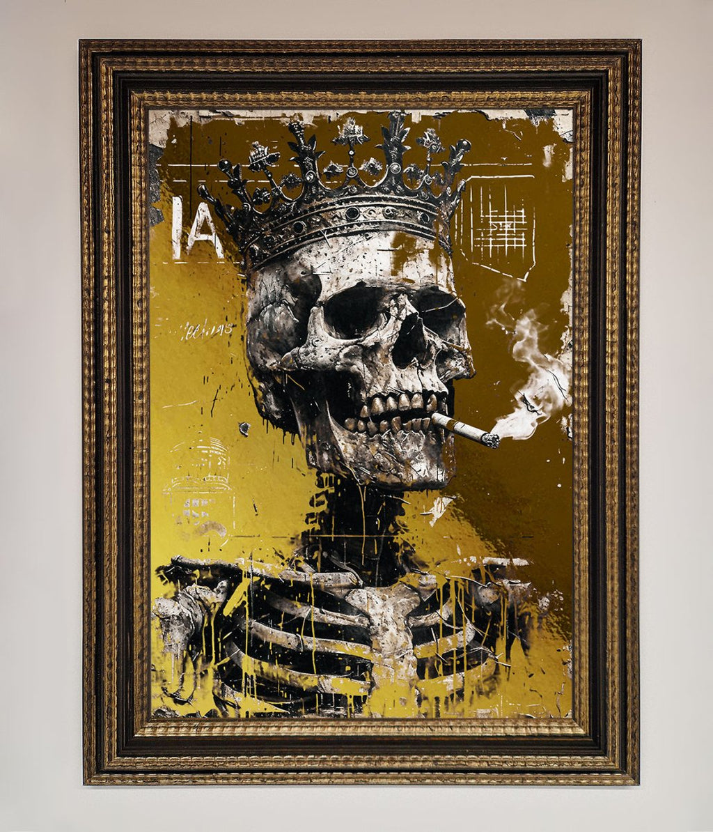 Smoking King Skull Foil Print
