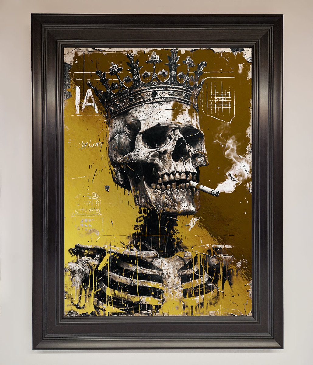 Smoking King Skull Foil Print