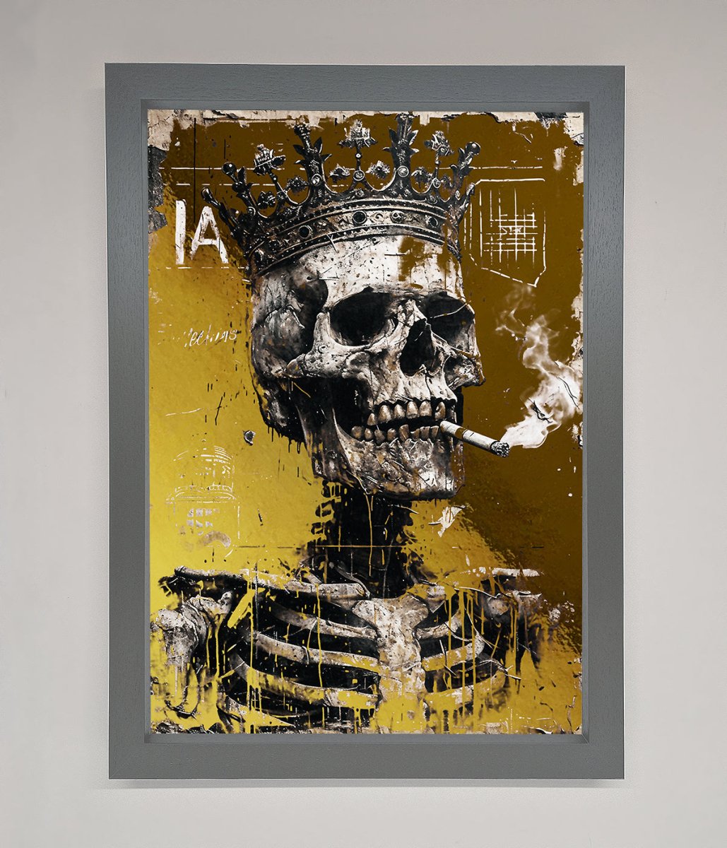 Smoking King Skull Foil Print