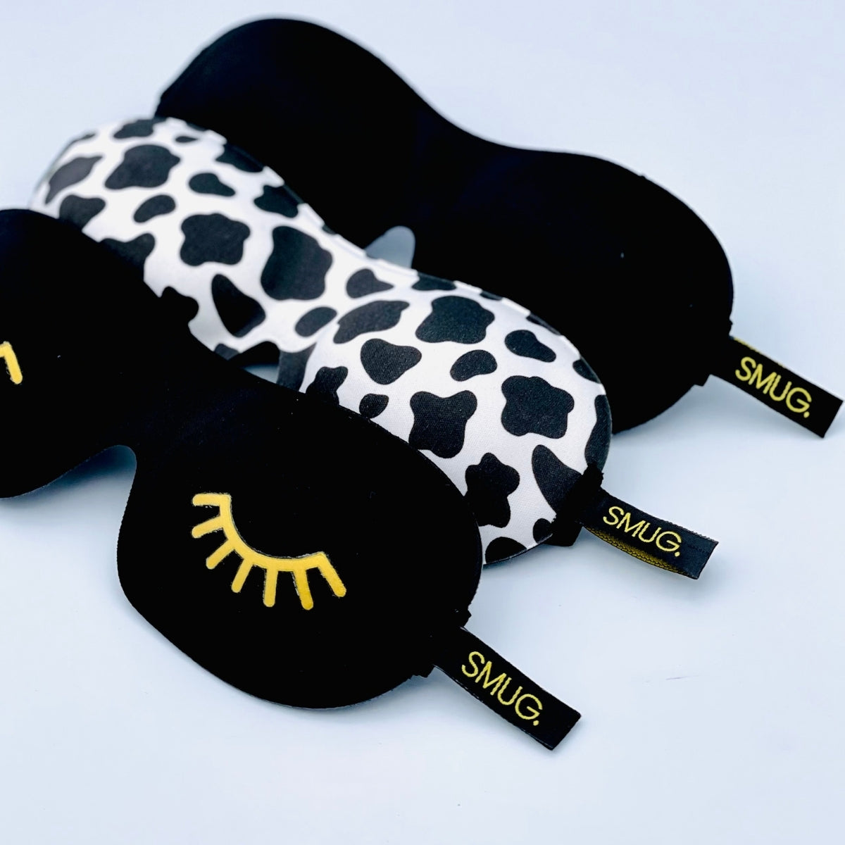 Contoured 3D Blackout Sleep Mask in Cow Print