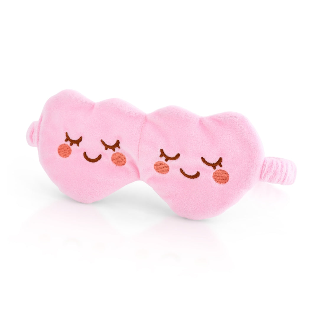 Pink Hearts Plush Sleep Mask