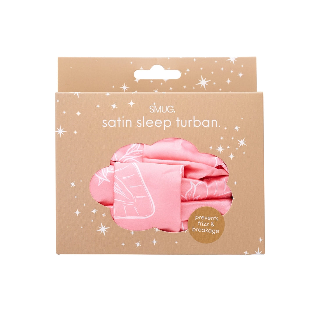 Satin Sleep Turban in Strawberry Surprise