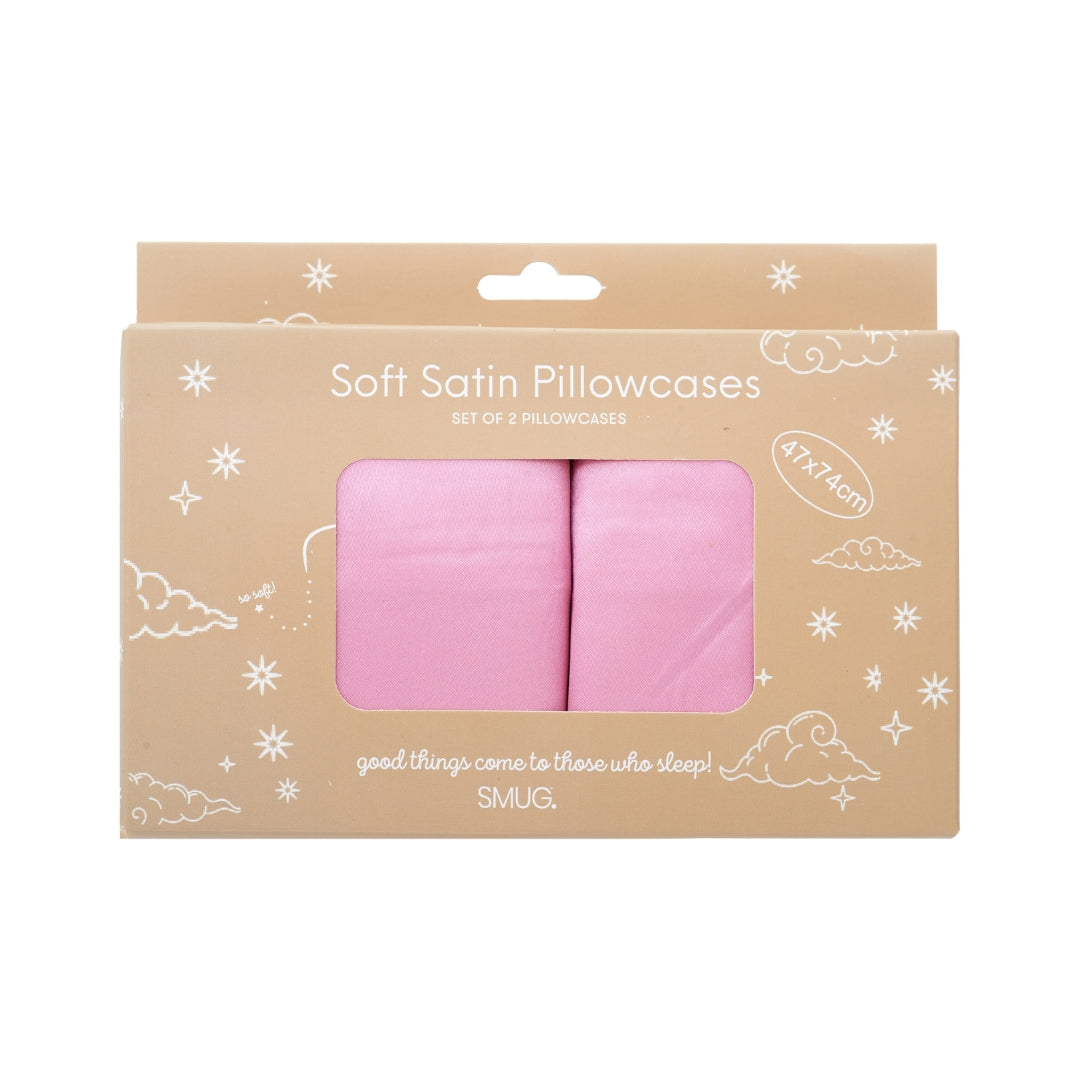 Soft Satin Pillowcase Set in Blush
