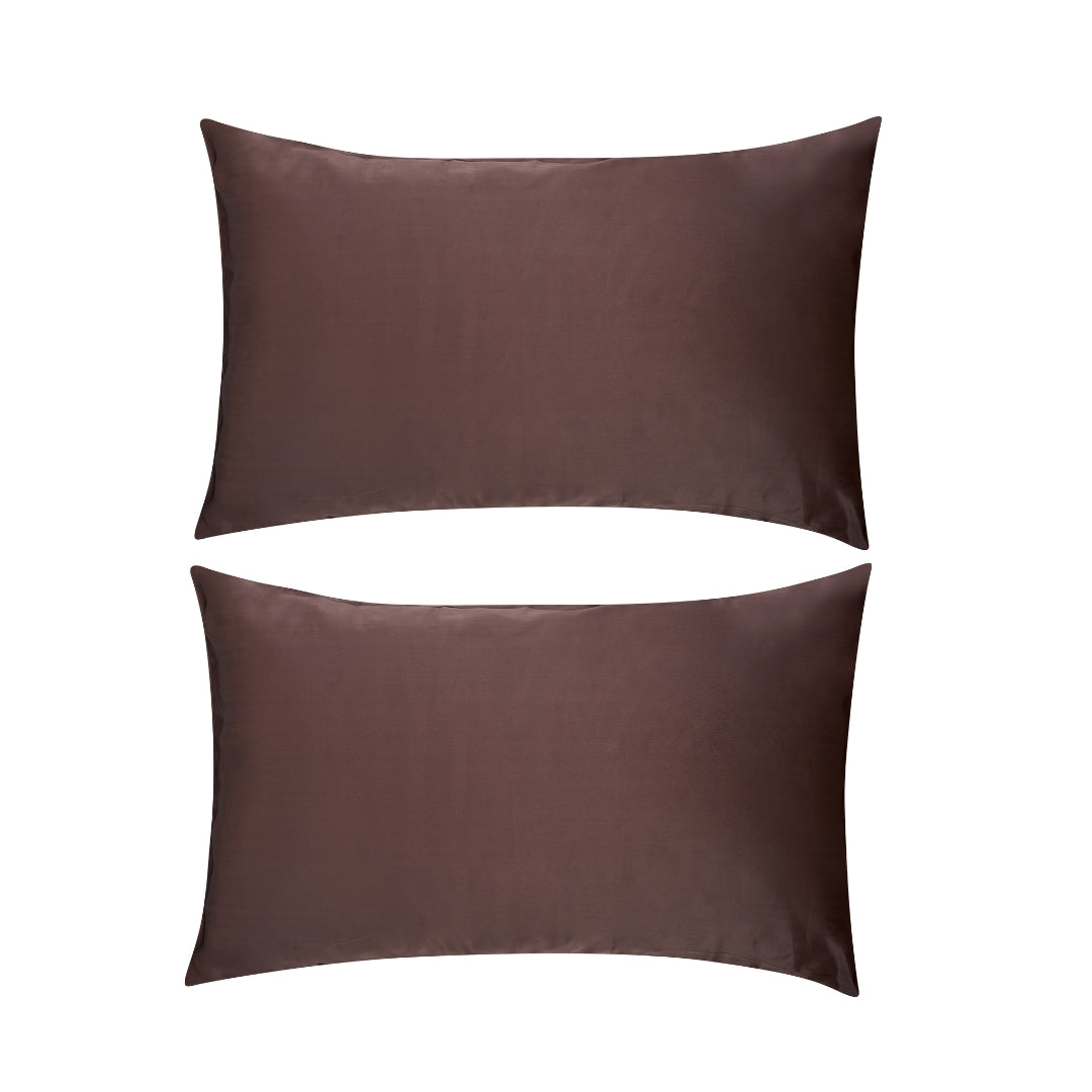Soft Satin Pillowcase Set in Mocha
