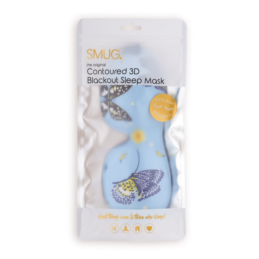 Contoured 3D Blackout Sleep Mask in Butterflies