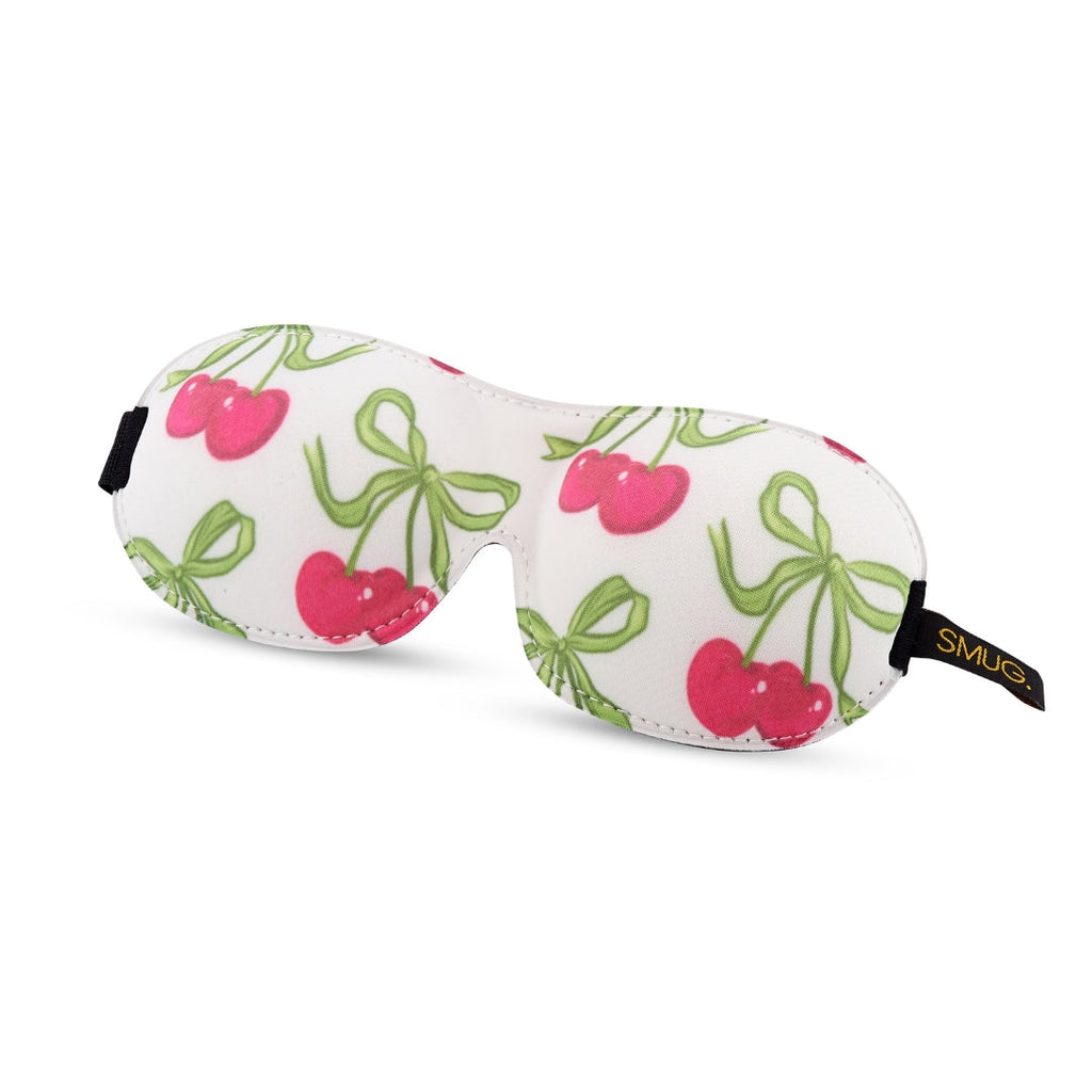Contoured 3D Blackout Sleep Mask in White Cherries