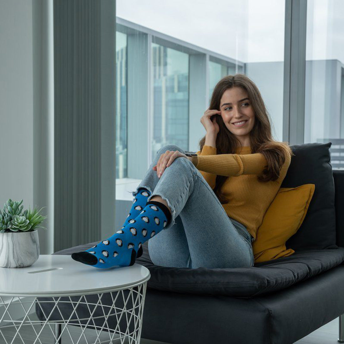 Penguin Matching Bamboo Socks for Adults and Children