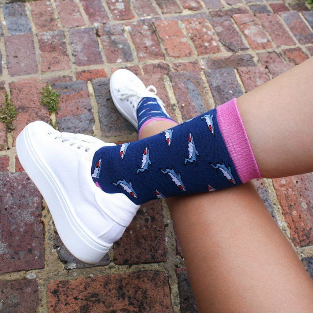 Sharks Matching Bamboo Socks for Adults and Children