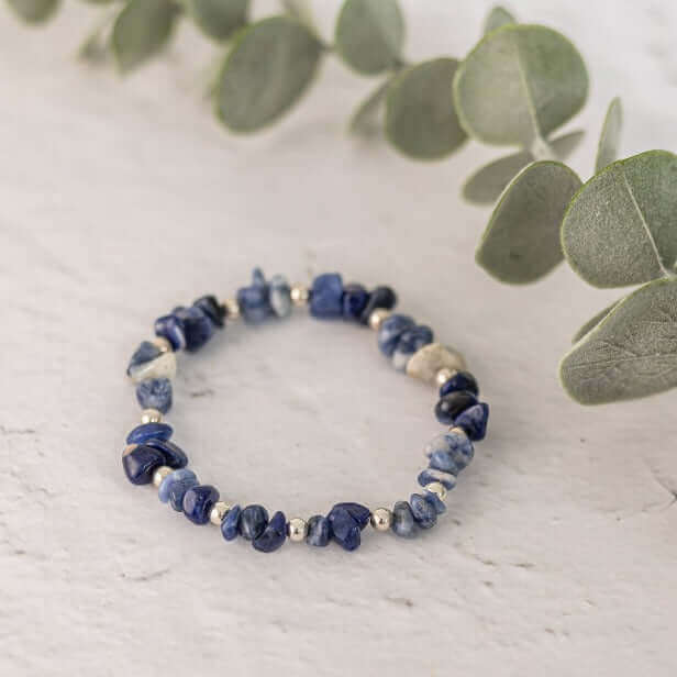 Sodalite Crystal Bracelet in Sterling Silver or Gold