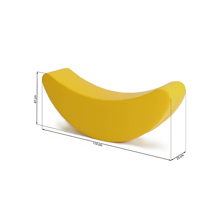 yellow banana rocking toy for kids - sturdy foam design for balance practice and active play