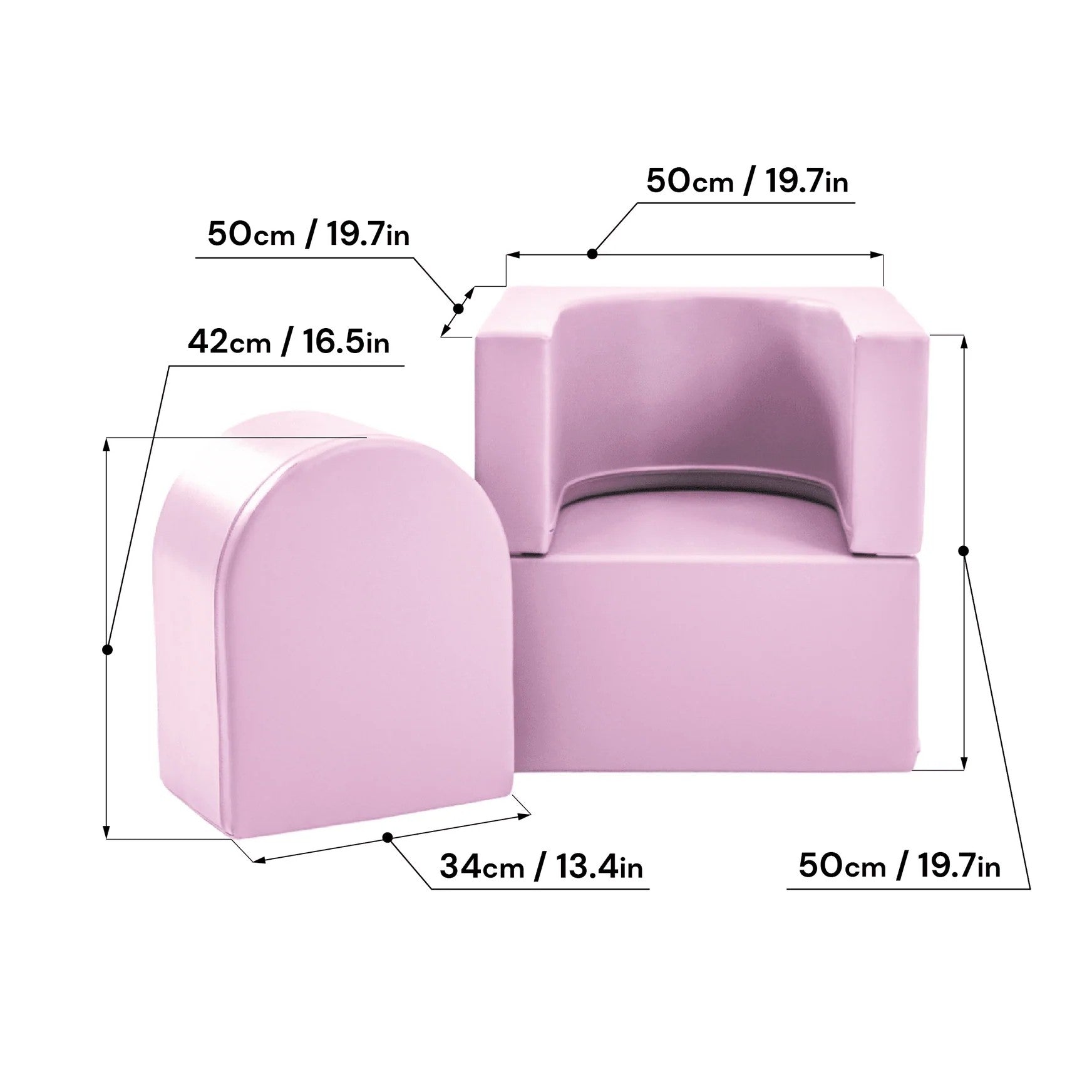 a child's pink snoozy sofa chair in warm morning light, perfect for a cozy reading nook