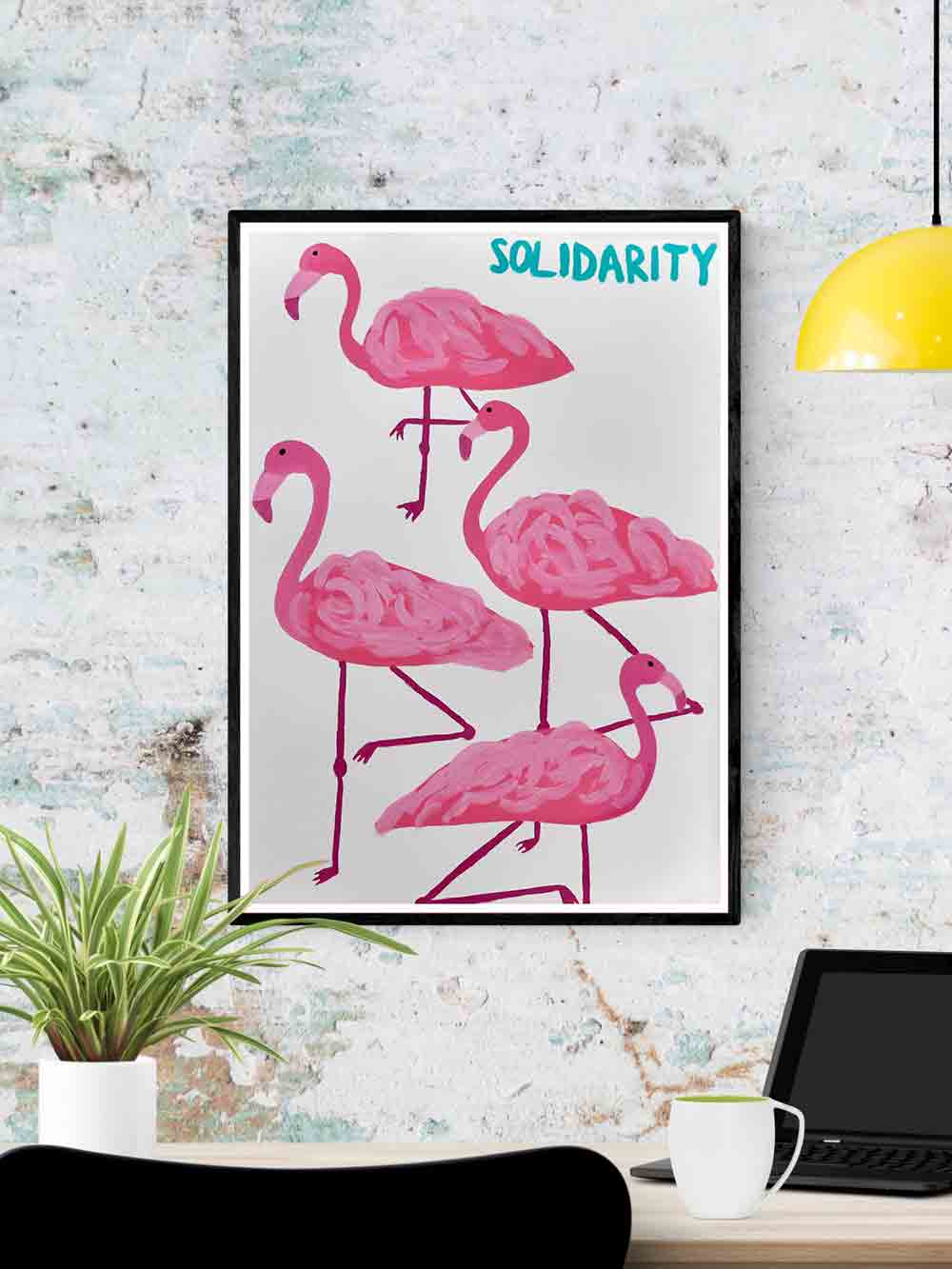 Solidarity Flamingo Wall Print