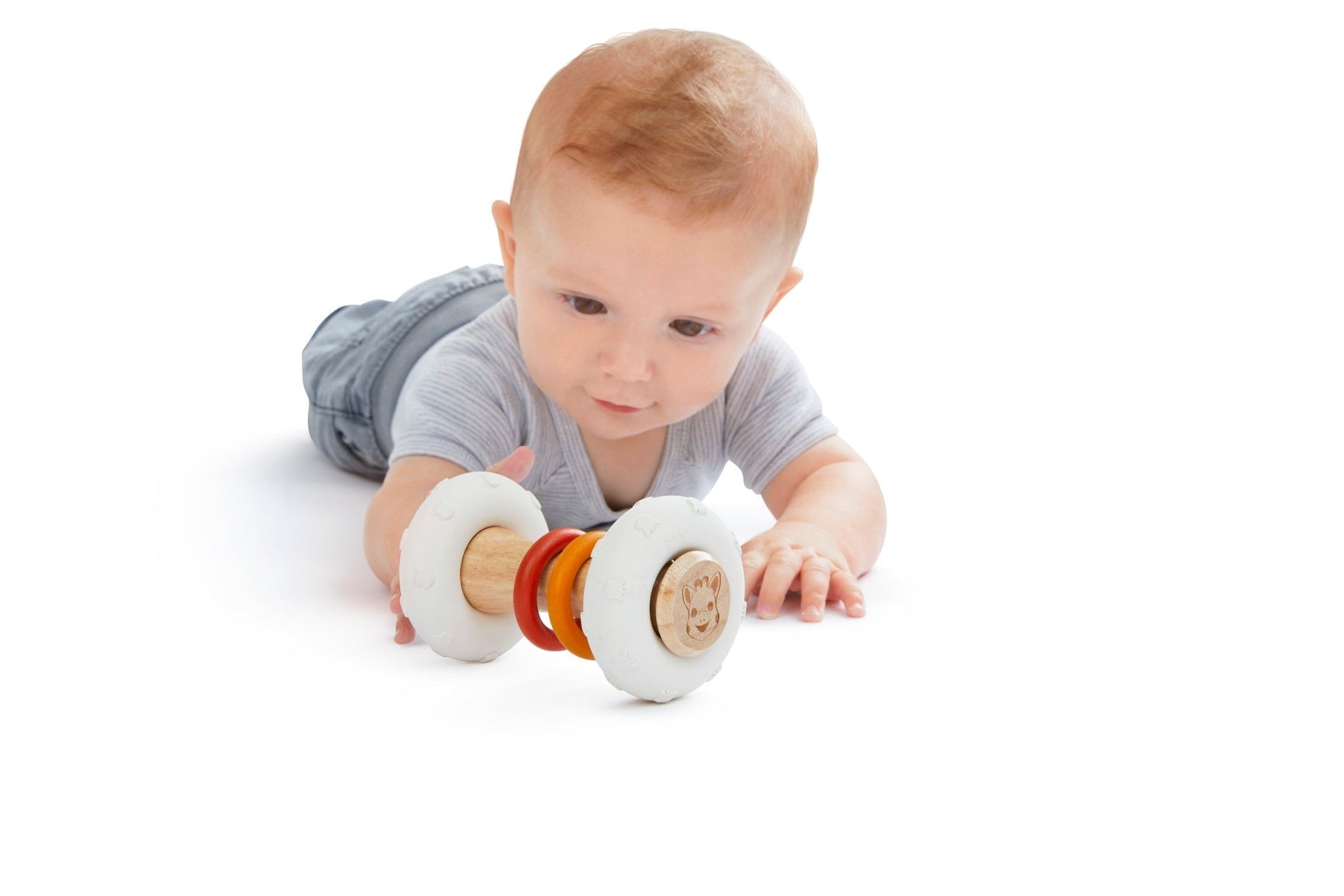 Rattle Totem Natural Rubber and Wood Sensory Toy