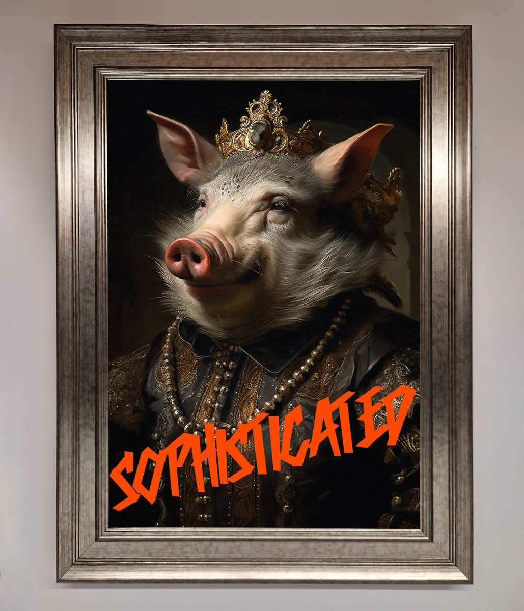 Sophisticated Pig Framed Wall Art