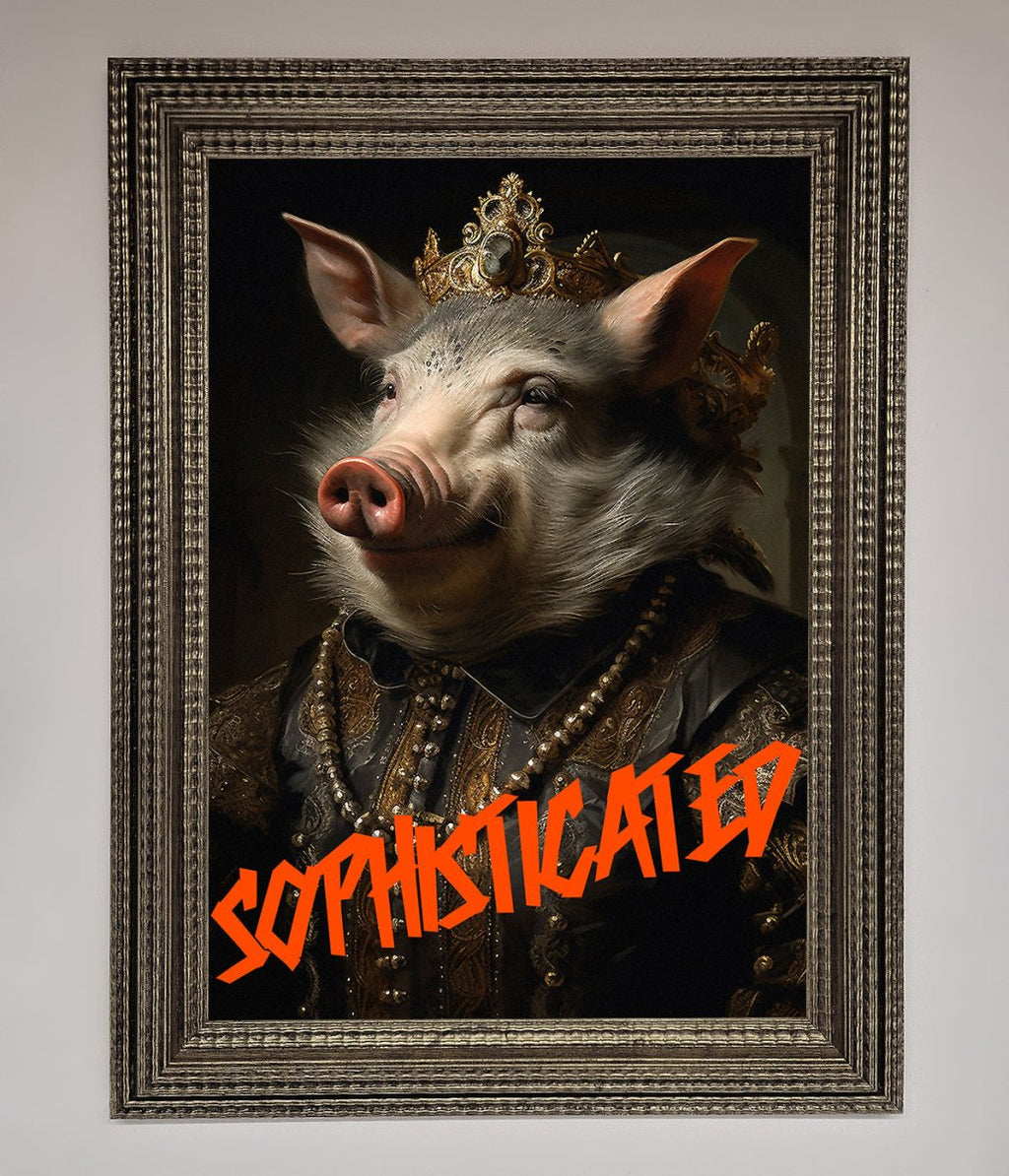 Sophisticated Pig Framed Wall Art