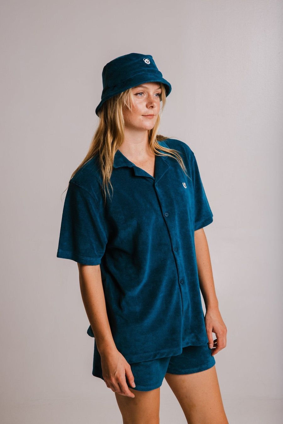 Embroidered Terry Shirt – Unisex & Relaxed Fit Cotton Blend by Sossu at www.brixbailey.com