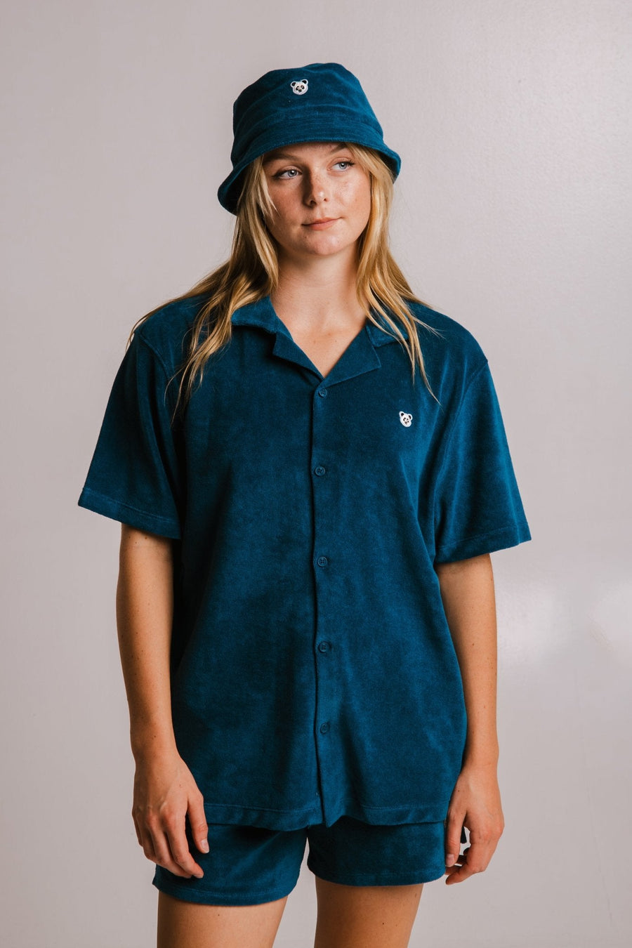 Embroidered Terry Shirt – Unisex Relaxed Fit, Eco-Friendly by Sossu at www.brixbailey.com