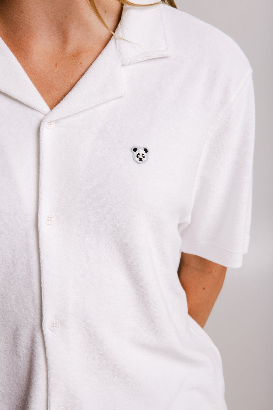 Embroidered Terry Shirt – Relaxed Unisex Fit, BCI Cotton by Sossu at www.brixbailey.com