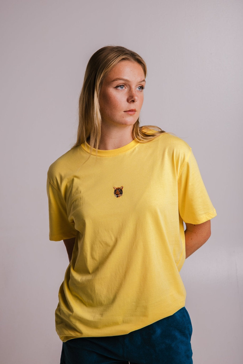 Light-weight, 100% cotton fabric, embroidered, regular-fit, unisex t-shirt. by Sossu at www.brixbailey.com