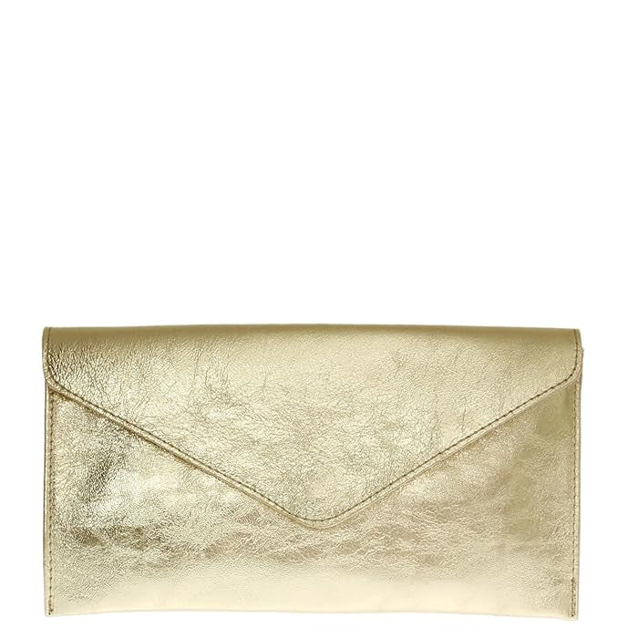 Luxurious Gold Leather Clutch Bag – Elegant & Versatile by Sostter at brixbailey.com