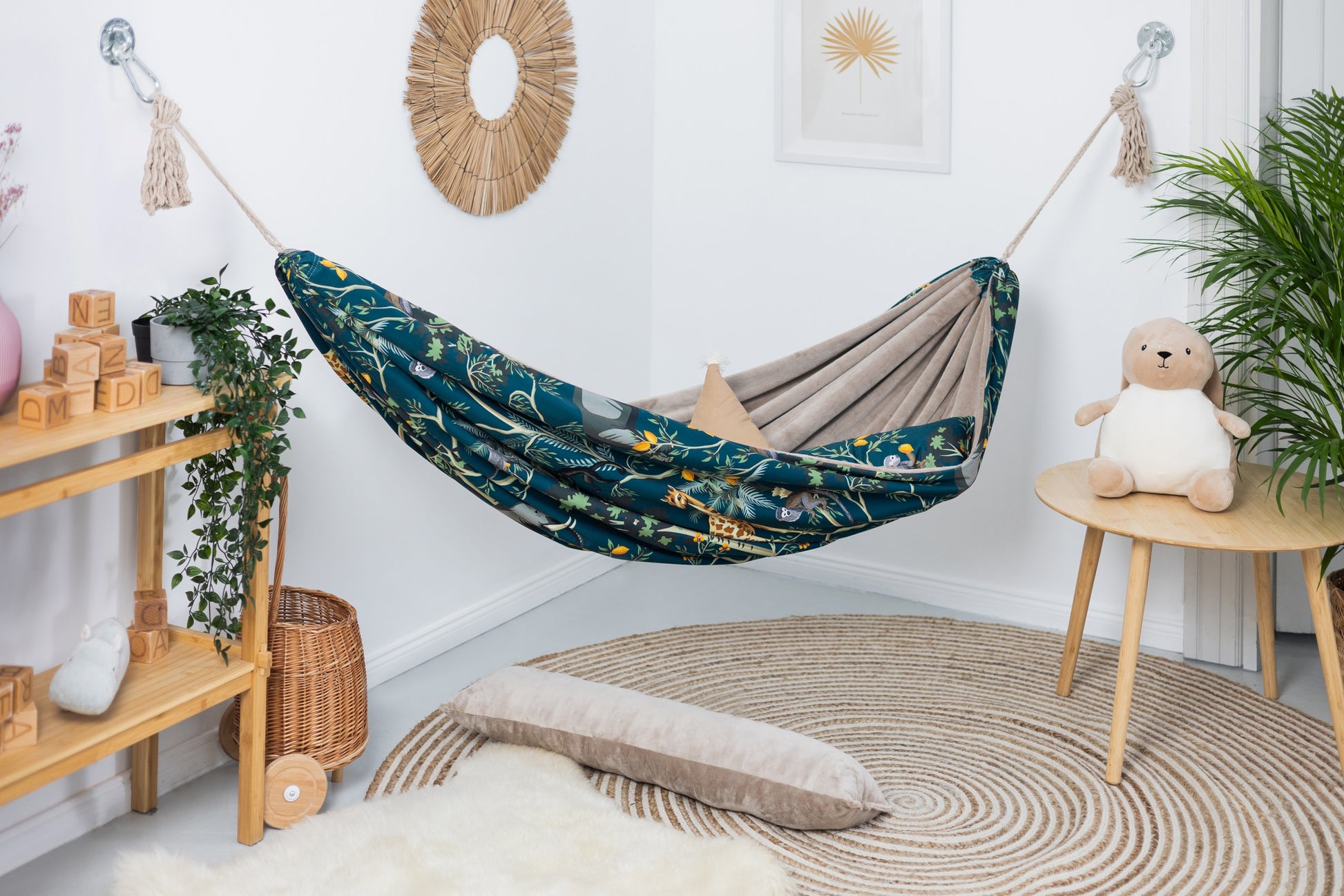 The Jungle Nap Hammock: A Cozy, Safe, and Stylish Tropical Oasis for Family Bonding - Handmade in Poland by Sówka at www.brixbailey.com