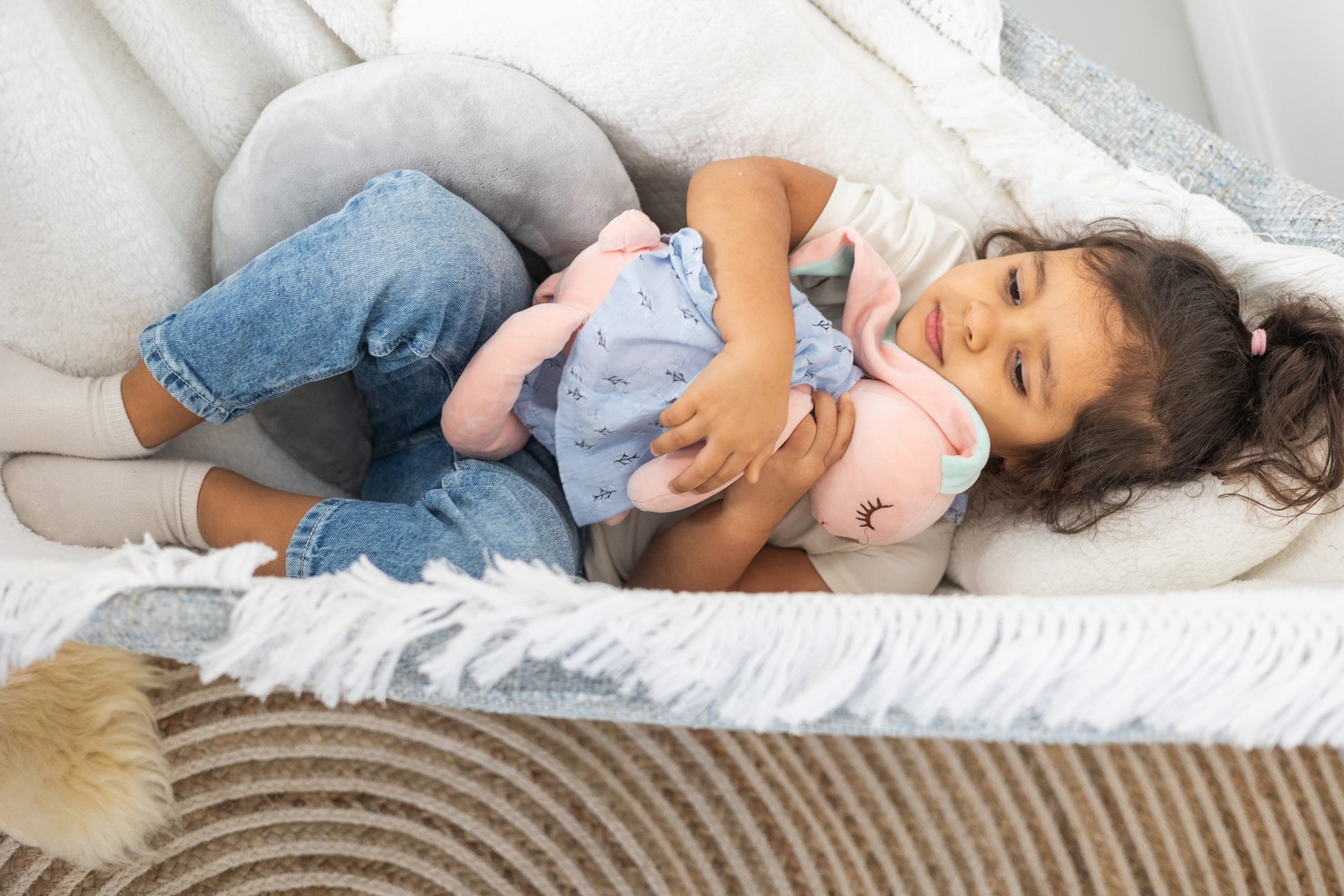 The Little Haven Hammock - Checkered Pattern Boucle Knit for Comfort & Style | Crafted in Poland, CE-Certified by Sówka at www.brixbailey.com